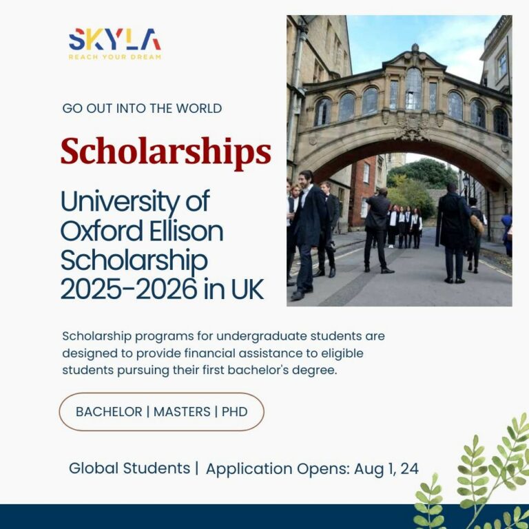 University of Oxford Ellison Scholarship 2025-2026 in UK (Fully Funded)