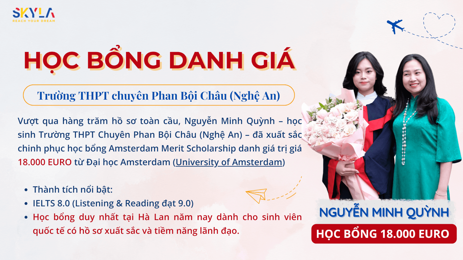 Học viên Skyla Academy đạt học bổng Amsterdam Merit Scholarship danh giá